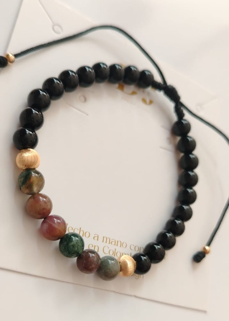 Pulsera Ágatas oro laminado