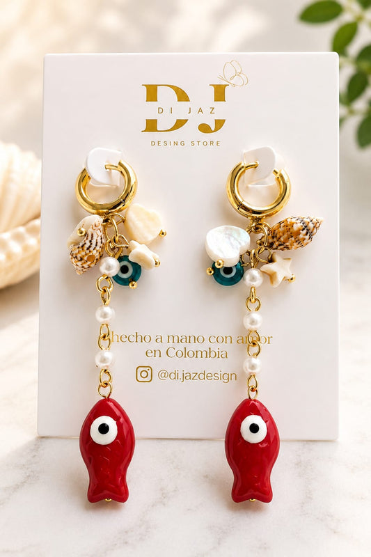 Aretes peces al mar